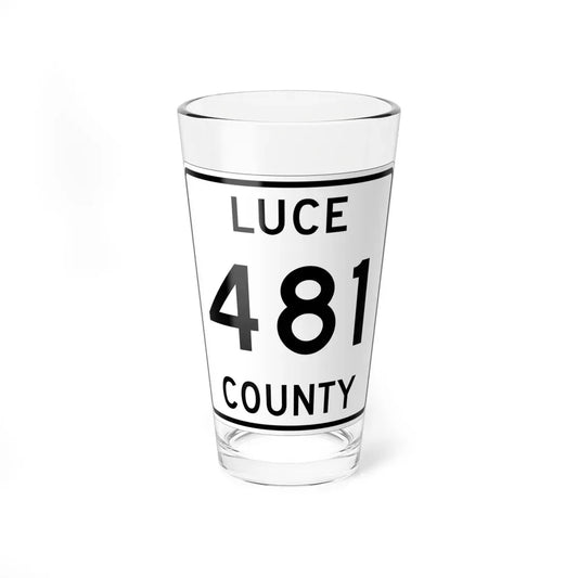 Michigan 481 Luce County (Michigan) (Road Sign) Pint Glass 16oz 16oz - Go Mug Yourself