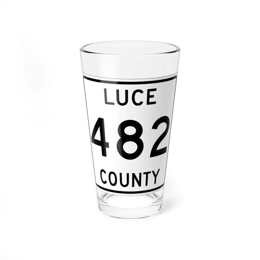 Michigan 482 Luce County (Michigan) (Road Sign) Pint Glass 16oz 16oz - Go Mug Yourself