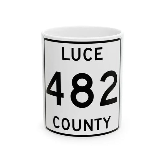 Michigan 482 Luce County (Michigan) (Road Sign) White Coffee Mug 11oz - Go Mug Yourself