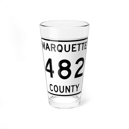 Michigan 482 Marquette County (Michigan) (Road Sign) Pint Glass 16oz 16oz - Go Mug Yourself