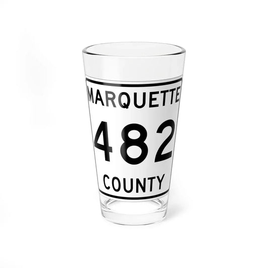 Michigan 482 Marquette County (Michigan) (Road Sign) Pint Glass 16oz 16oz - Go Mug Yourself