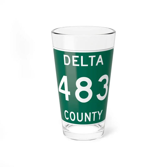 Michigan 483 Delta County (Michigan) (Road Sign) Pint Glass 16oz 16oz - Go Mug Yourself