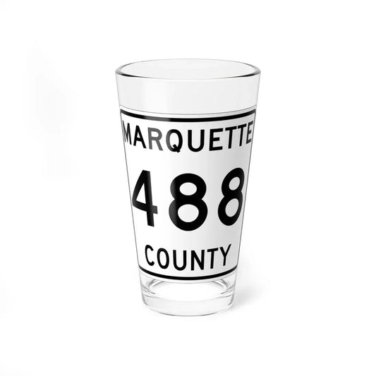 Michigan 488 Marquette County (Michigan) (Road Sign) Pint Glass 16oz 16oz - Go Mug Yourself