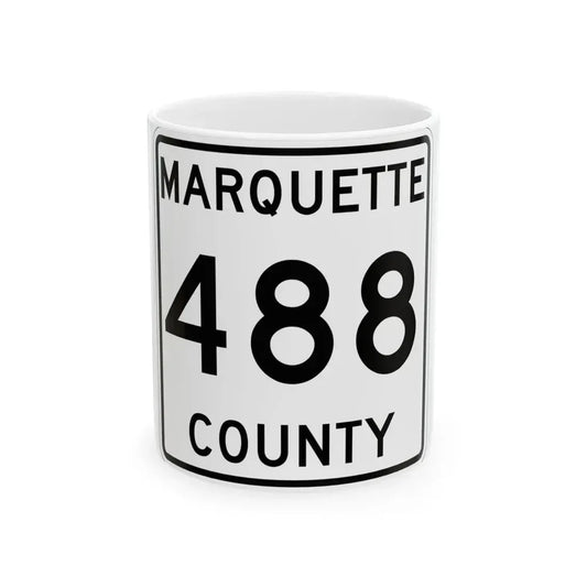 Michigan 488 Marquette County (Michigan) (Road Sign) White Coffee Mug 11oz - Go Mug Yourself