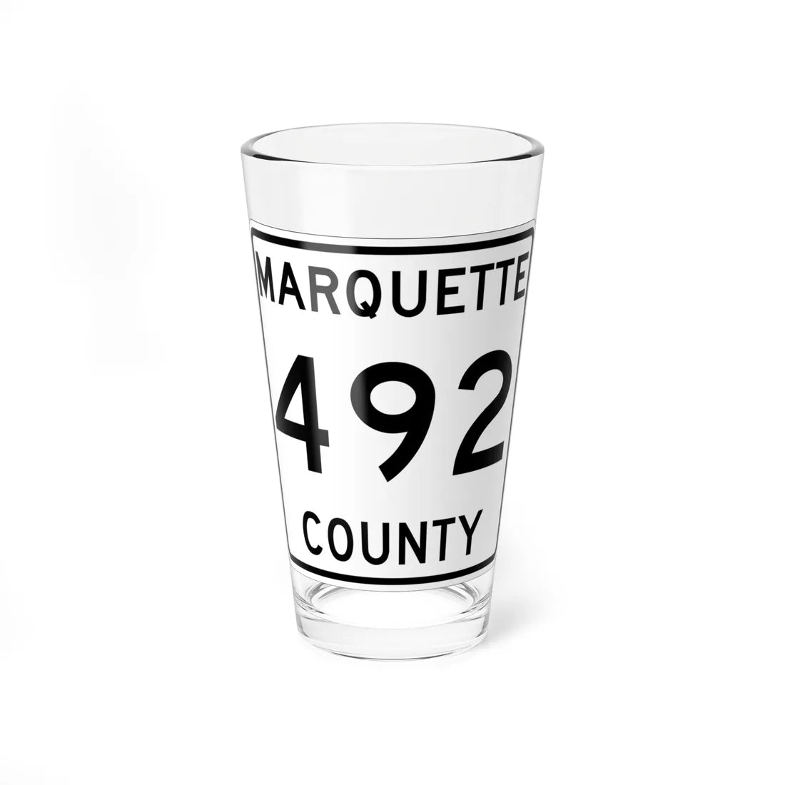 Michigan 492 Marquette County (Michigan) (Road Sign) Pint Glss 16oz 16oz - Go Mug Yourself
