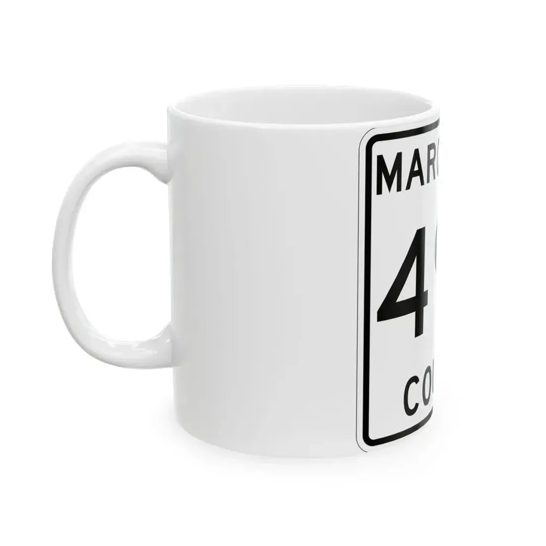 Michigan 492 Marquette County (Michigan) (Road Sign) White Coffee Mug - Go Mug Yourself