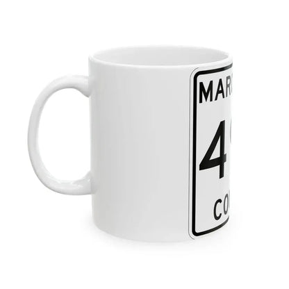 Michigan 494 Marquette County (Michigan) (Road Sign) White Coffee Mug - Go Mug Yourself