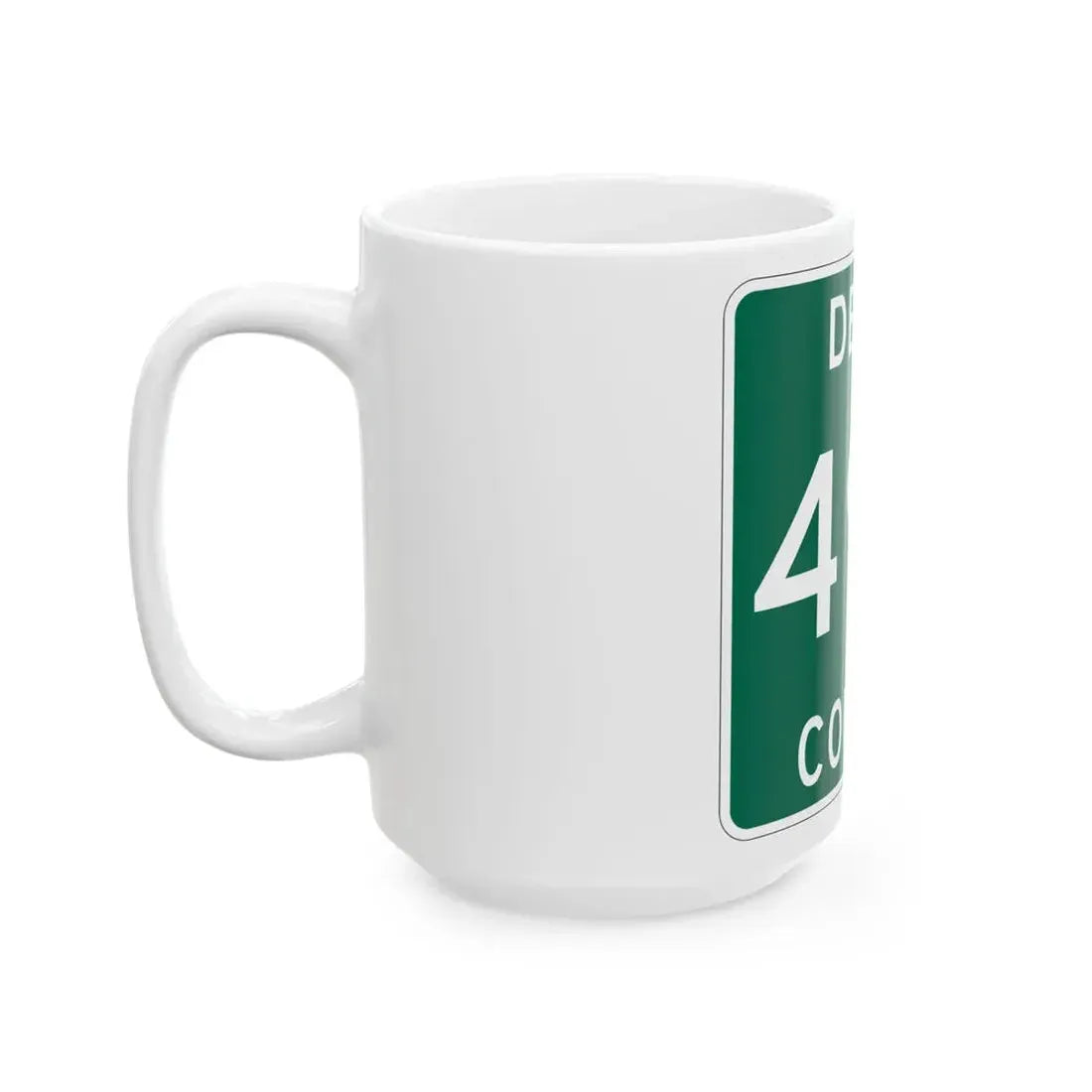 Michigan 495 Delta County (Michigan) (Road Sign) White Coffee Mug - Go Mug Yourself
