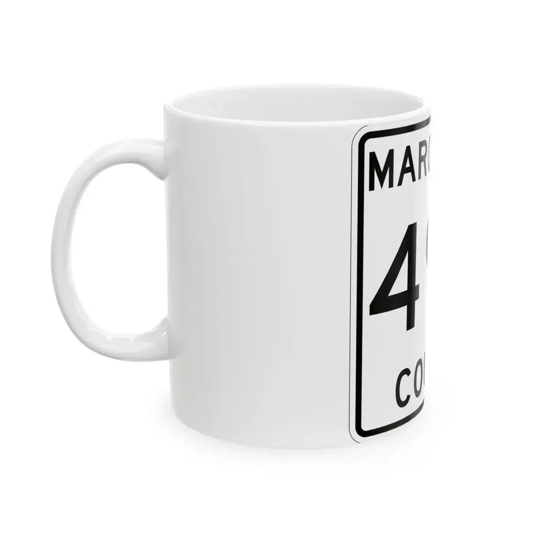 Michigan 495 Marquette County (Michigan) (Road Sign) White Coffee Mug - Go Mug Yourself