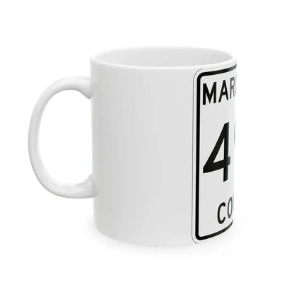 Michigan 495 Marquette County (Michigan) (Road Sign) White Coffee Mug - Go Mug Yourself