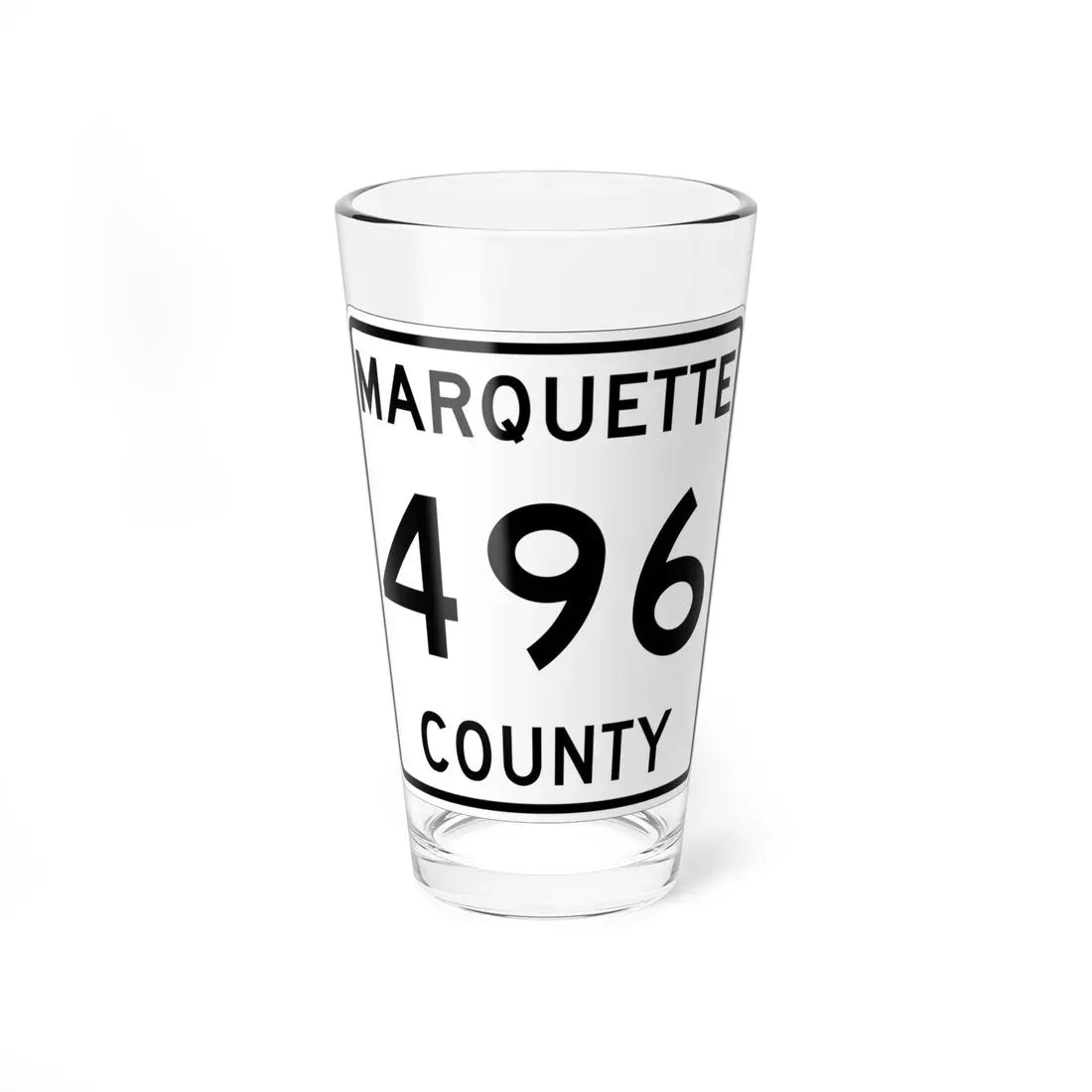 Michigan 496 Marquette County (Michigan) (Road Sign) Pint Glass 16oz 16oz - Go Mug Yourself