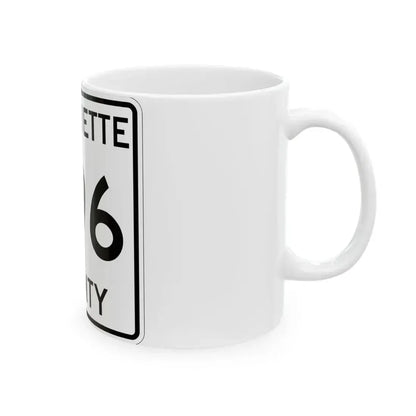 Michigan 496 Marquette County (Michigan) (Road Sign) White Coffee Mug - Go Mug Yourself