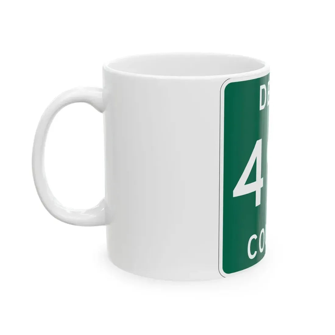 Michigan 497 Delta County (Michigan) (Road Sign) White Coffee Mug - Go Mug Yourself
