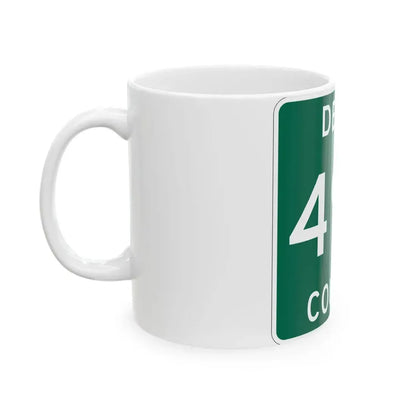 Michigan 497 Delta County (Michigan) (Road Sign) White Coffee Mug - Go Mug Yourself