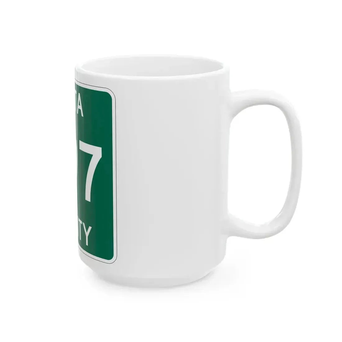 Michigan 497 Delta County (Michigan) (Road Sign) White Coffee Mug - Go Mug Yourself