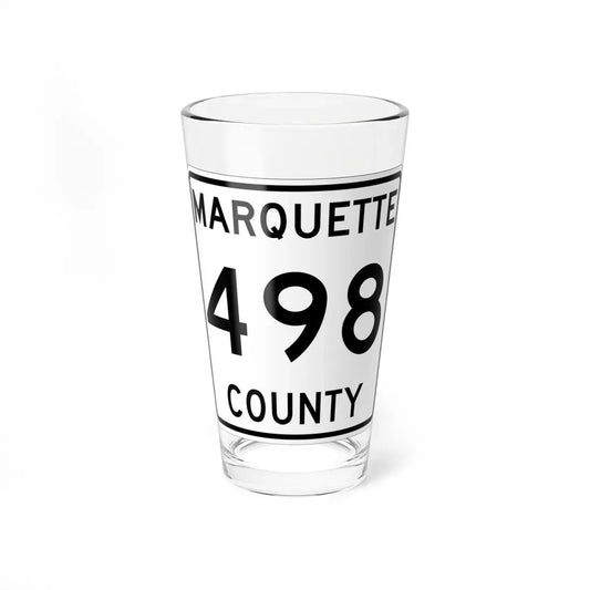 Michigan 498 Marquette County (Michigan) (Road Sign) Pint Glass 16oz 16oz - Go Mug Yourself