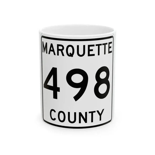 Michigan 498 Marquette County (Michigan) (Road Sign) White Coffee Mug 11oz - Go Mug Yourself
