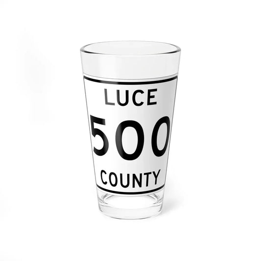 Michigan 500 Luce County (Michigan) (Road Sign) Pint Glass 16oz 16oz - Go Mug Yourself
