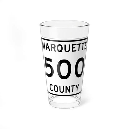 Michigan 500 Marquette County (Michigan) (Road Sign) Pint Glss 16oz 16oz - Go Mug Yourself
