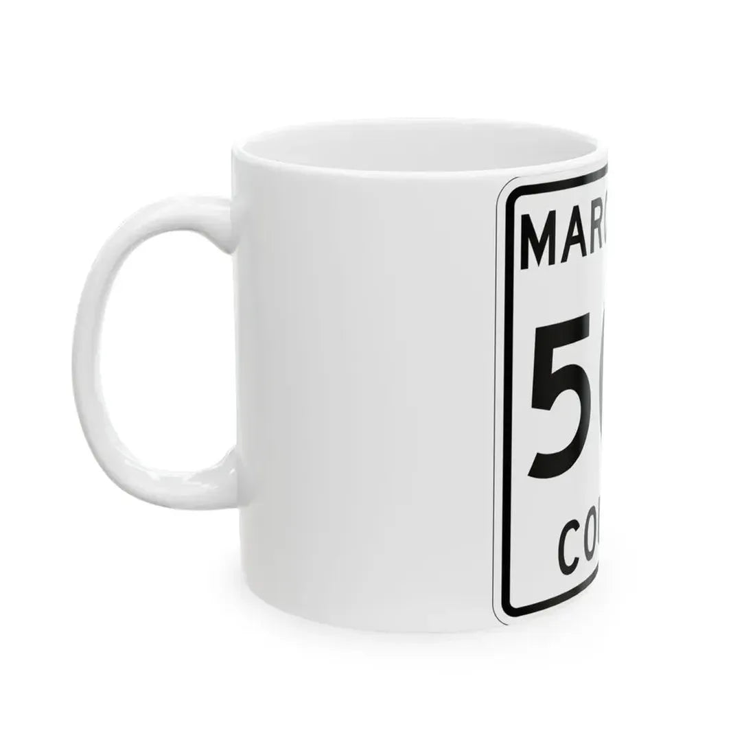 Michigan 500 Marquette County (Michigan) (Road Sign) White Coffee Mug - Go Mug Yourself