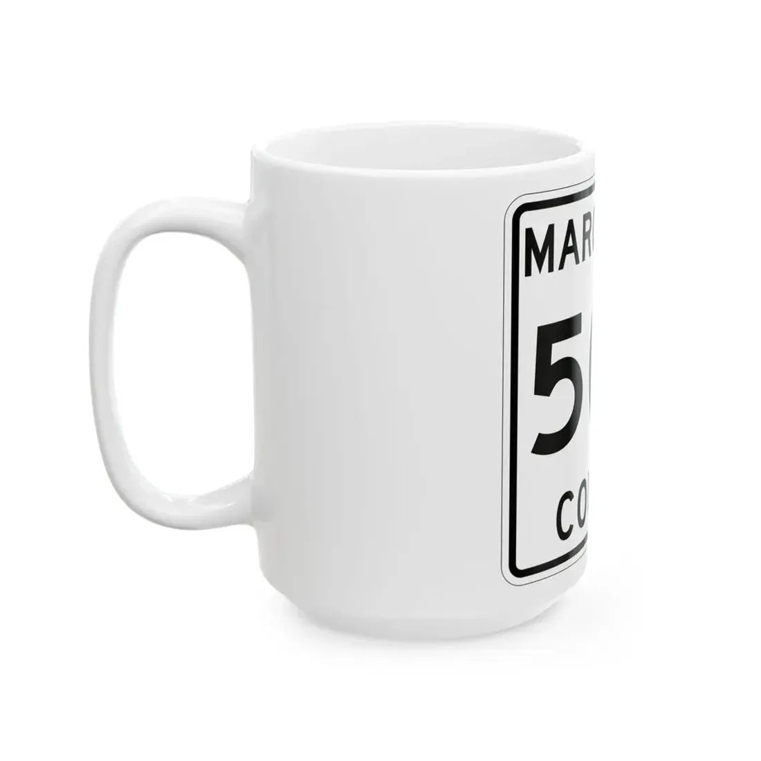 Michigan 500 Marquette County (Michigan) (Road Sign) White Coffee Mug - Go Mug Yourself