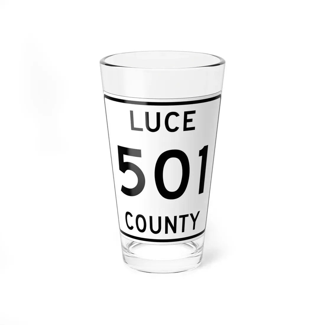 Michigan 501 Luce County (Michigan) (Road Sign) Pint Glass 16oz 16oz - Go Mug Yourself