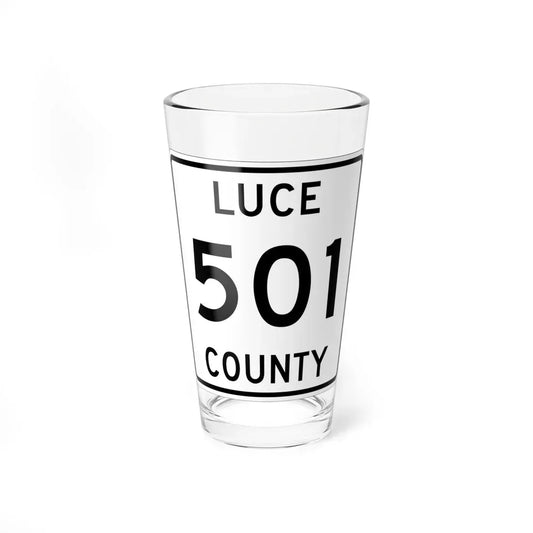 Michigan 501 Luce County (Michigan) (Road Sign) Pint Glass 16oz 16oz - Go Mug Yourself