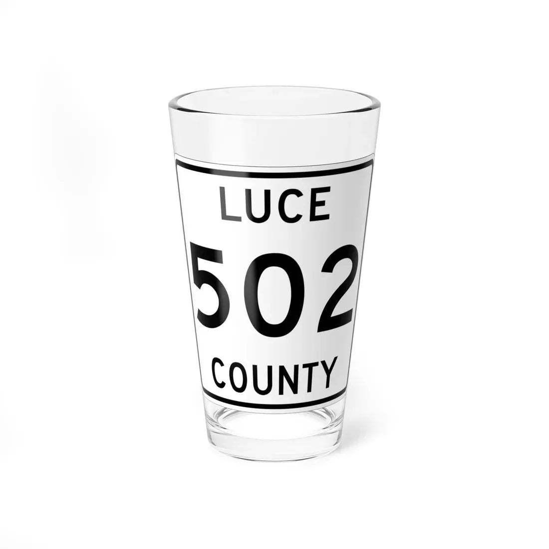Michigan 502 Luce County (Michigan) (Road Sign) Pint Glass 16oz 16oz - Go Mug Yourself