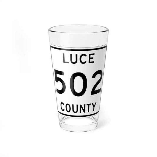 Michigan 502 Luce County (Michigan) (Road Sign) Pint Glass 16oz 16oz - Go Mug Yourself