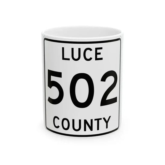Michigan 502 Luce County (Michigan) (Road Sign) White Coffee Mug 11oz - Go Mug Yourself