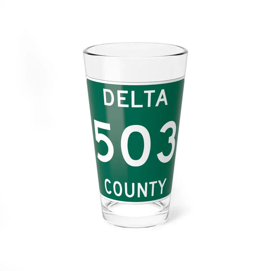 Michigan 503 Delta County (Michigan) (Road Sign) Pint Glass 16oz 16oz - Go Mug Yourself