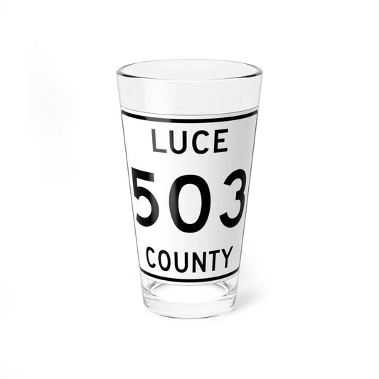 Michigan 503 Luce County (Michigan) (Road Sign) Pint Glass 16oz 16oz - Go Mug Yourself