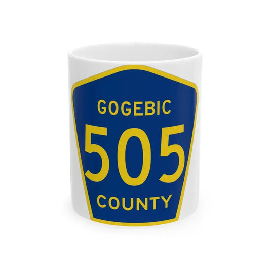 Michigan 505 Gogebic County (Michigan) (Road Sign) White Coffee Mug 11oz - Go Mug Yourself