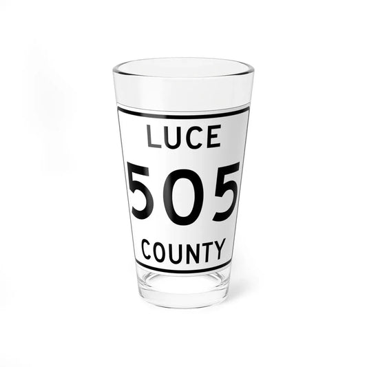Michigan 505 Luce County (Michigan) (Road Sign) Pint Glass 16oz 16oz - Go Mug Yourself