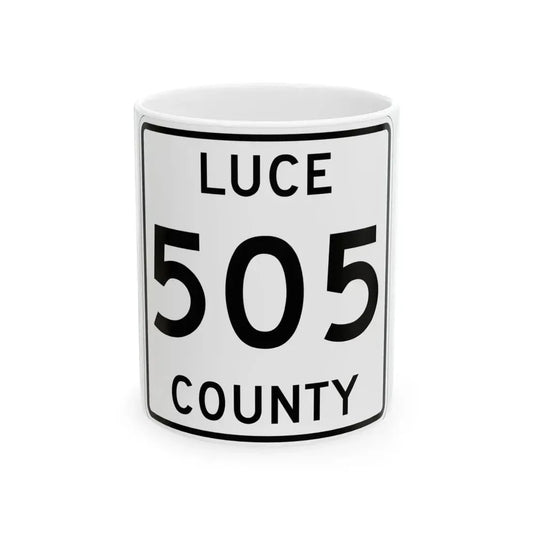 Michigan 505 Luce County (Michigan) (Road Sign) White Coffee Mug 11oz - Go Mug Yourself