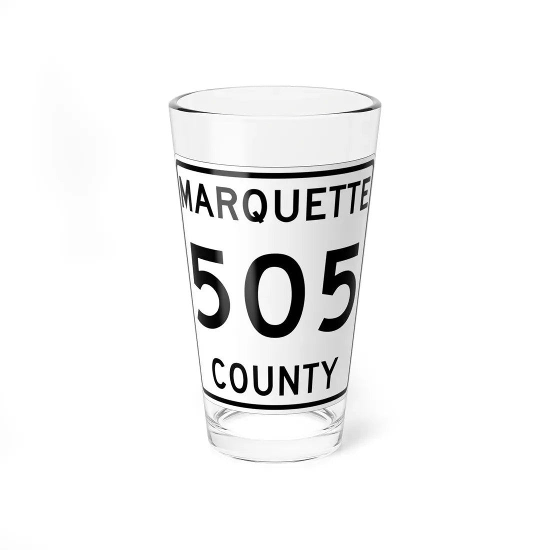 Michigan 505 Marquette County (Michigan) (Road Sign) Pint Glass 16oz 16oz - Go Mug Yourself
