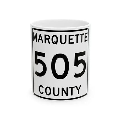 Michigan 505 Marquette County (Michigan) (Road Sign) White Coffee Mug 11oz - Go Mug Yourself