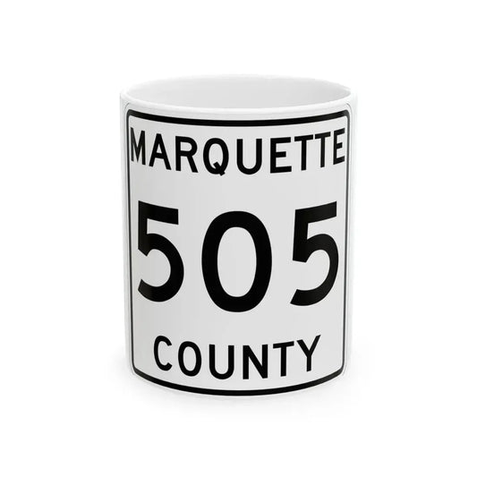 Michigan 505 Marquette County (Michigan) (Road Sign) White Coffee Mug 11oz - Go Mug Yourself