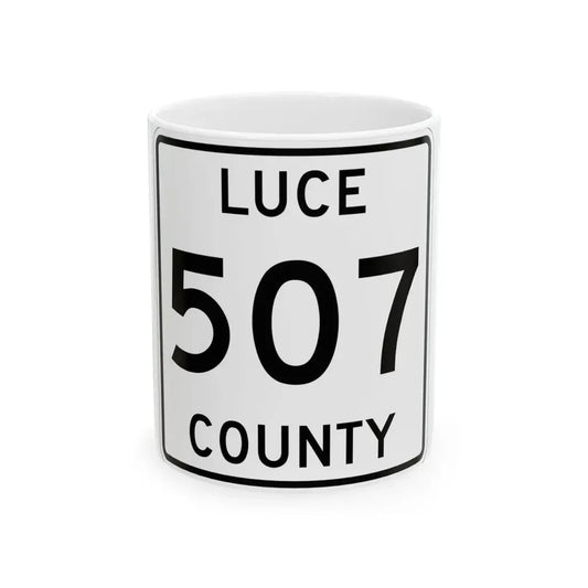 Michigan 507 Luce County (Michigan) (Road Sign) White Coffee Mug 11oz - Go Mug Yourself