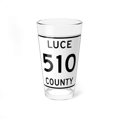 Michigan 510 Luce County (Michigan) (Road Sign) Pint Glass 16oz 16oz - Go Mug Yourself