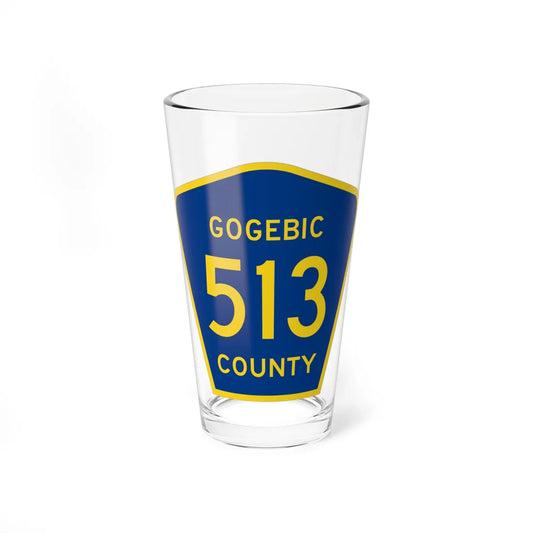 Michigan 513 Gogebic County (Michigan) (Road Sign) Pint Glss 16oz 16oz - Go Mug Yourself