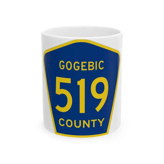 Michigan 519 Gogebic County (Michigan) (Road Sign) White Coffee Mug 11oz - Go Mug Yourself