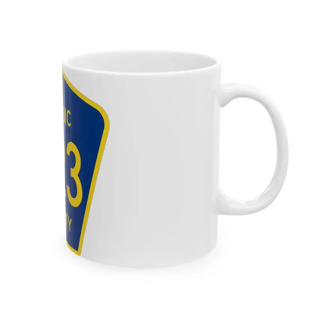 Michigan 523 Gogebic County (Michigan) (Road Sign) White Coffee Mug - Go Mug Yourself
