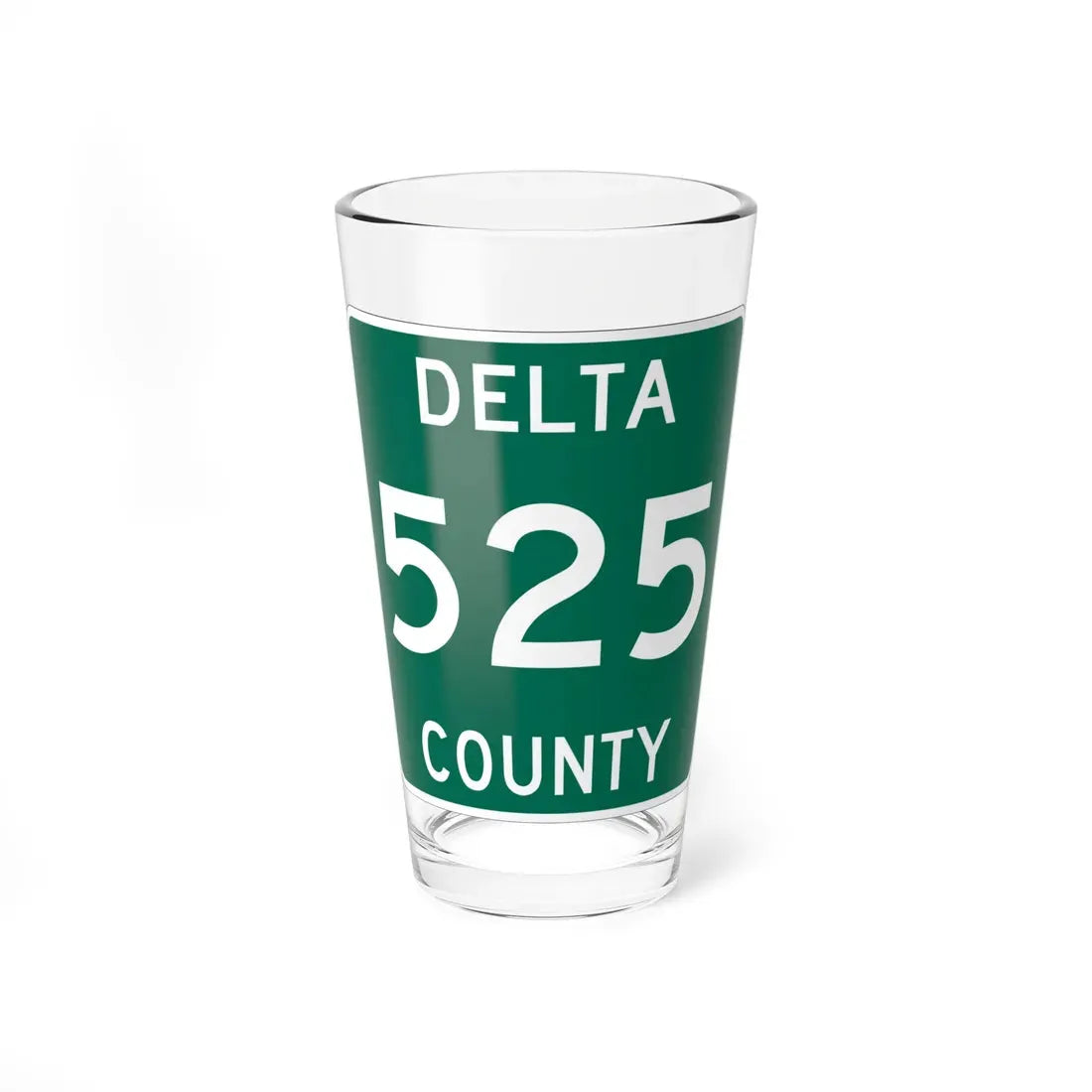 Michigan 525 Delta County (Michigan) (Road Sign) Pint Glass 16oz 16oz - Go Mug Yourself