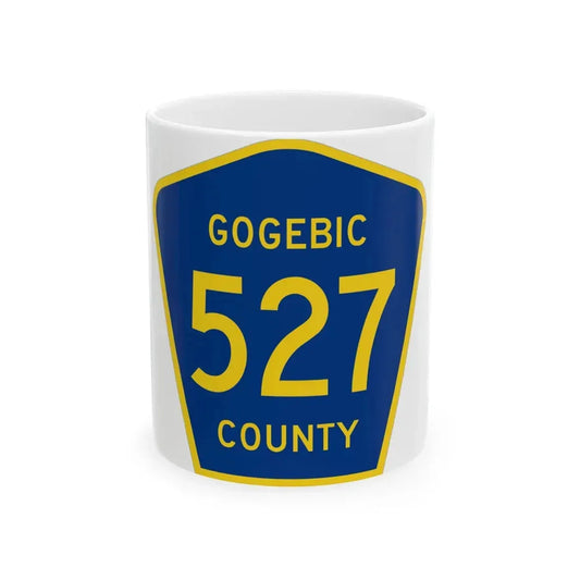 Michigan 527 Gogebic County (Michigan) (Road Sign) White Coffee Mug 11oz - Go Mug Yourself