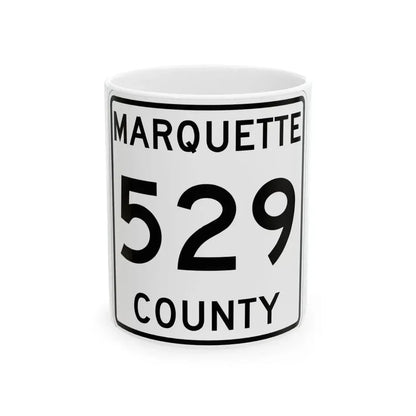Michigan 529 Marquette County (Michigan) (Road Sign) White Coffee Mug 11oz - Go Mug Yourself