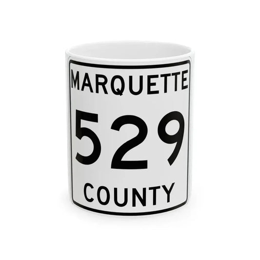 Michigan 529 Marquette County (Michigan) (Road Sign) White Coffee Mug 11oz - Go Mug Yourself