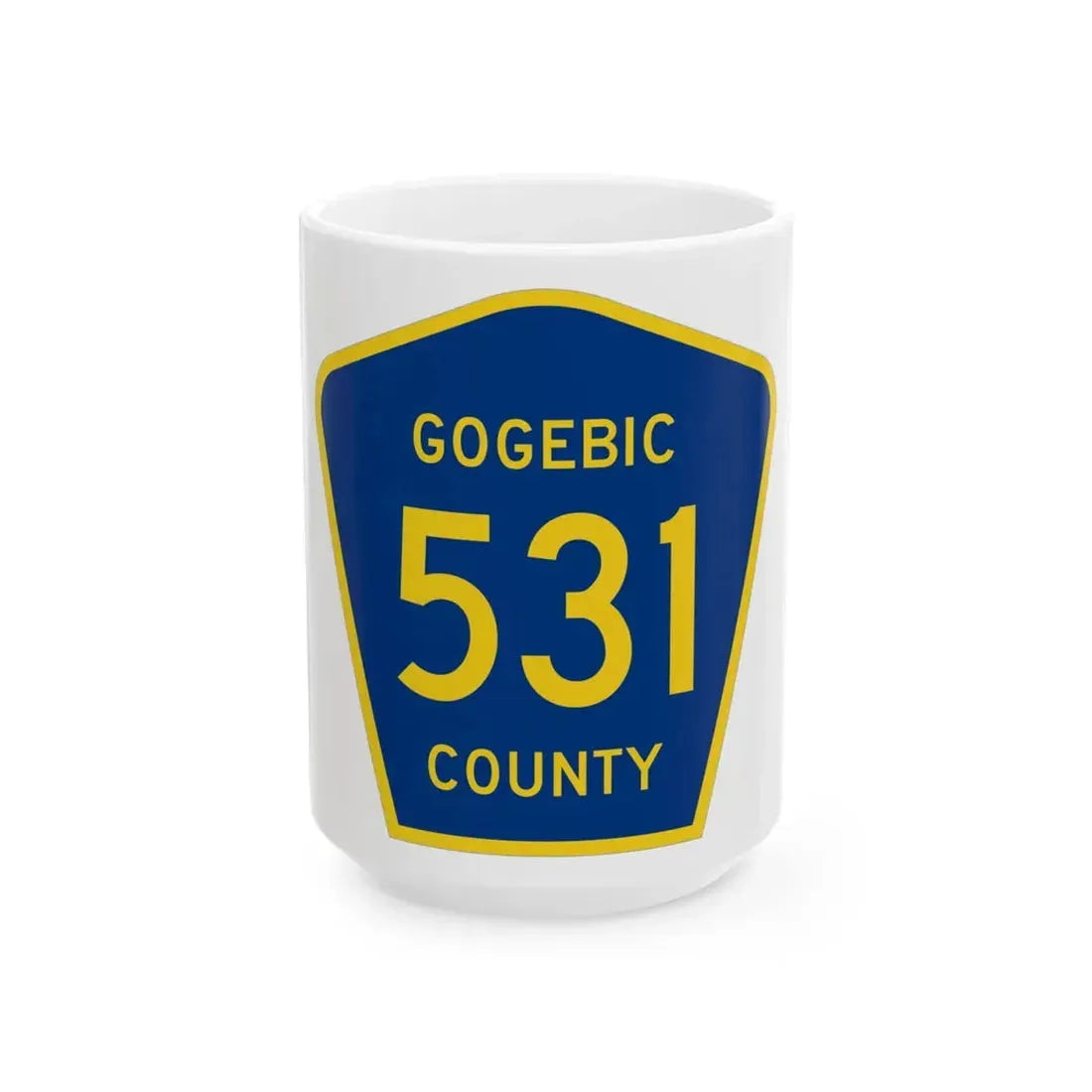Michigan 531 Gogebic County (Michigan) (Road Sign) White Coffee Mug 15oz - Go Mug Yourself