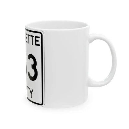 Michigan 533 Marquette County (Michigan) (Road Sign) White Coffee Mug - Go Mug Yourself