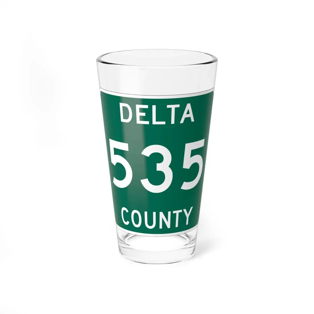 Michigan 535 Delta County (Michigan) (Road Sign) Pint Glass 16oz 16oz - Go Mug Yourself